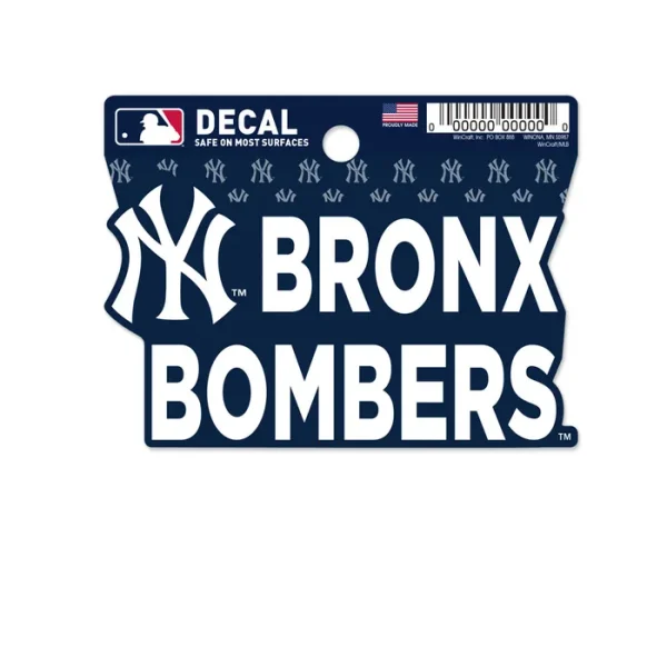 NY YANKEES BRONX BOMBERS CLEAN CUT DECAL 3" X 4"