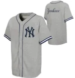 NEW YORK YANKEES YOUTH FIELD CORE SS SOLID BB BUTTON GRAY