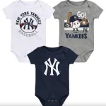 NEW YORK YANKEES BALL PARK 3PK CREEPER SET INFINT
