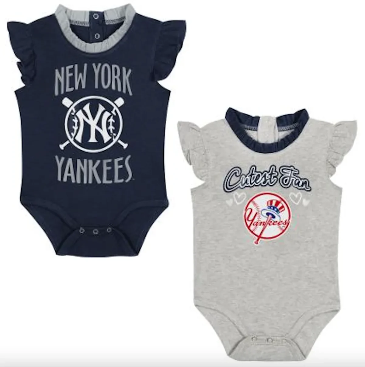 NEW YORK YANKEES BABY FAN 2PK CREEPER SET INFINT - Image 1