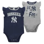 NEW YORK YANKEES  LITTLE FAN 2PK CREEPER SET  Creepers/Coverall/Onsie/Romper GIRL INFANT