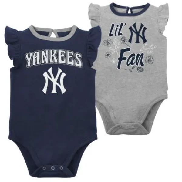 NEW YORK YANKEES  LITTLE FAN 2PK CREEPER SET  Creepers/Coverall/Onsie/Romper GIRL NEW BORN