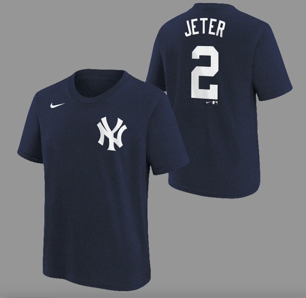 NEW YORK YANKEES JETER DEREK #2 HOME NAME & NUMBER TEE YOUTH - Image 1