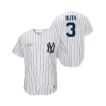 NY YANKEES NIKE B RUTH #3  HOME TWILL PLAYER  COOPERSTOWN Jerseys YOUTH