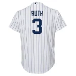 NY YANKEES NIKE B RUTH #3  HOME TWILL PLAYER FINISHED Jerseys YOUTH - Image 3