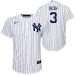 NY YANKEES NIKE B RUTH #3  HOME TWILL PLAYER FINISHED Jerseys YOUTH