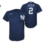 NY YANKEES YOUTH JERSEY D JETER # 2 DARK NAVY TWILL PLAYER FINISHE