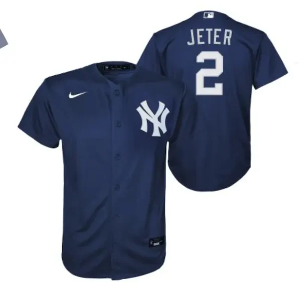 NYYANKEES D JETER # 2 DARK NAVY TWILL PLAYER FINISHE YOUTH