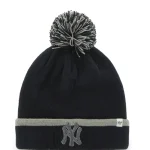 NEW YORK YANKEES NAVY BARAKA CUFF KNIT KNIT CUFF W/POM ( POM REMOVABLE)