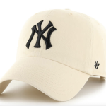 NY YANKEES NATURAL 47 CLEAN UP W/ NO LOOP LABEL BLACK NY LOGO