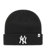 NEW YORK YANKEES BLACK RAISED 47 CUFF KNIT /WHITE NY LOGO