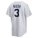 NY YANKEES NIKE COOPERSTOWN  REPLICA JERASY PLAYER NAME & NUMBERS B RUTH #3 - Image 2