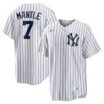 NY YANKEES NIKE REPLICA JERASY WHITE HOME PLAYER NAME & NUMBERS M MANTLE #7