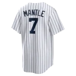 NY YANKEES NIKE REPLICA JERASY WHITE HOME PLAYER NAME & NUMBERS M MANTLE #7 - Image 2