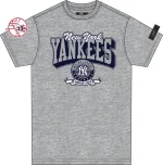 NY YANKEES TEAM BADGE  GRAY TEE