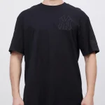 NEW YORK YANKEES NEUTRAL CJ DROP SHOULDER  BLACK TEE