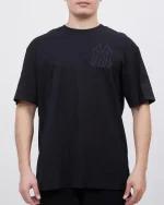 NEW YORK YANKEES NEUTRAL CJ DROP SHOULDER  BLACK TEE