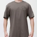 NEW YORK YANKEES NEUTRAL CJ DROP SHOULDER  DARK HEATHER GRE Y TEE