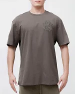 NEW YORK YANKEES NEUTRAL CJ DROP SHOULDER  DARK HEATHER GRE Y TEE