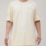 NEW YORK YANKEES NEUTRAL CJ DROP SHOULDER  EGGSHELL TEE