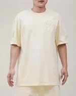NEW YORK YANKEES NEUTRAL CJ DROP SHOULDER  EGGSHELL TEE