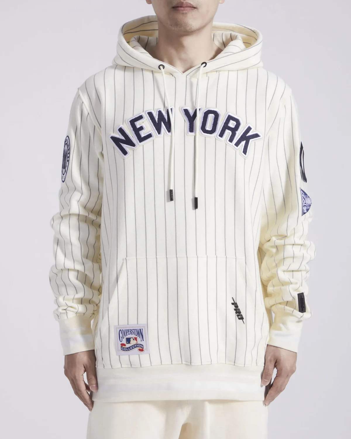 NEW YORK YANKEES PINSTRIPE RETRO CLASSIC RIB FLC PO HOODIE - Image 1