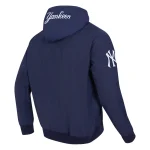 NY YANKEES MEN'S FULL ZIP HOODIE CLASSIC WIND SUIT NAVY - Image 3
