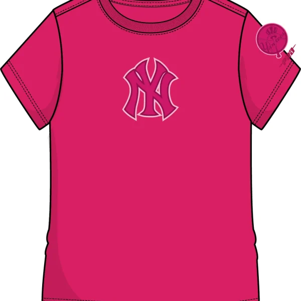 NEW YORK YANKEES TRIPLE PINK BG SS SLIM FIT TEE GIRLS