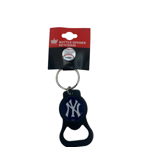 NY YANKEES BLACK / NAVY BOTTLE OPENER KEYCHAIN
