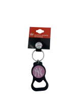 NY YANKEES BLACK / PINK BOTTLE OPENER KEYCHAIN
