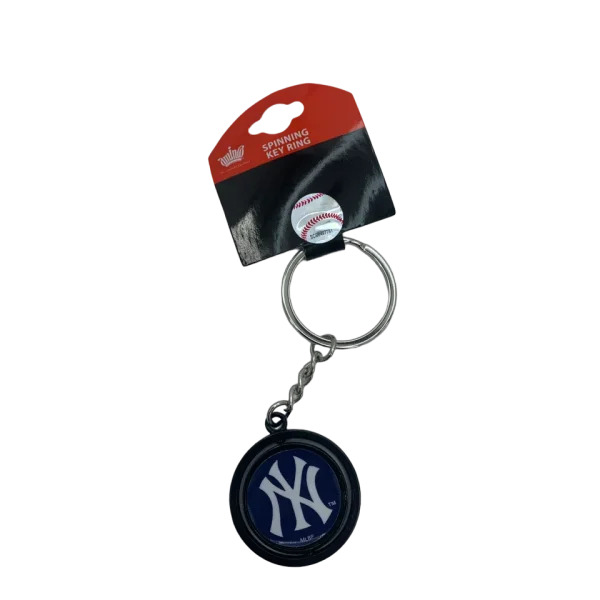NEW YORK YANKEES BLACK BASEBALL SPINNER KEYCHAIN