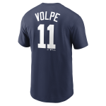 NY YANKEES VOLPE # 11 NIKE NAVY NAME & NUMBER MEN’S T-SHIRT - Image 3