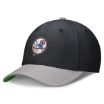 NYY Nike Cooperstown Collection Rewind Swoosh flex Performance Hat - Navy/Gray - Image 2