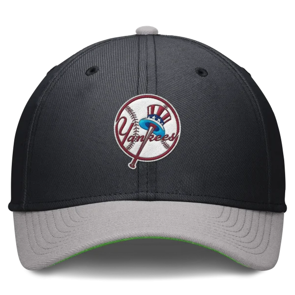 NYY Nike Cooperstown Collection Rewind Swoosh flex Performance Hat - Navy/Gray