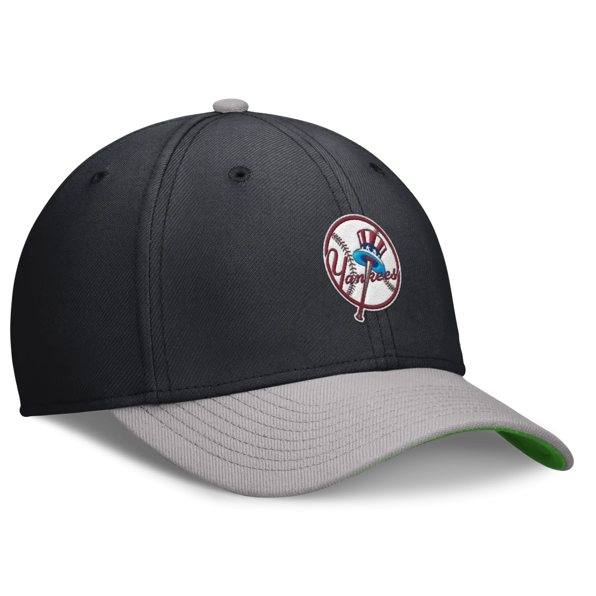 NYY Nike Cooperstown Collection Rewind Swoosh flex Performance Hat - Navy/Gray - Image 4