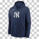NY Yankees Nike Navy Logo Club Fleece Pullover Hoodie - Image 3