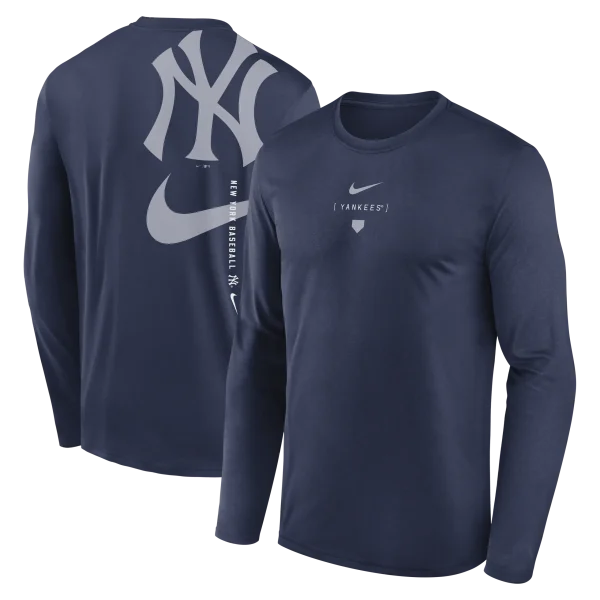 NY YANKEES Men's Nike Large Swoosh Back Legend Tee LONG SLEEVE