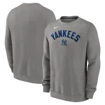 NY YANKEES Men's Nike Classic Twill Crewneck Fleece GRAY