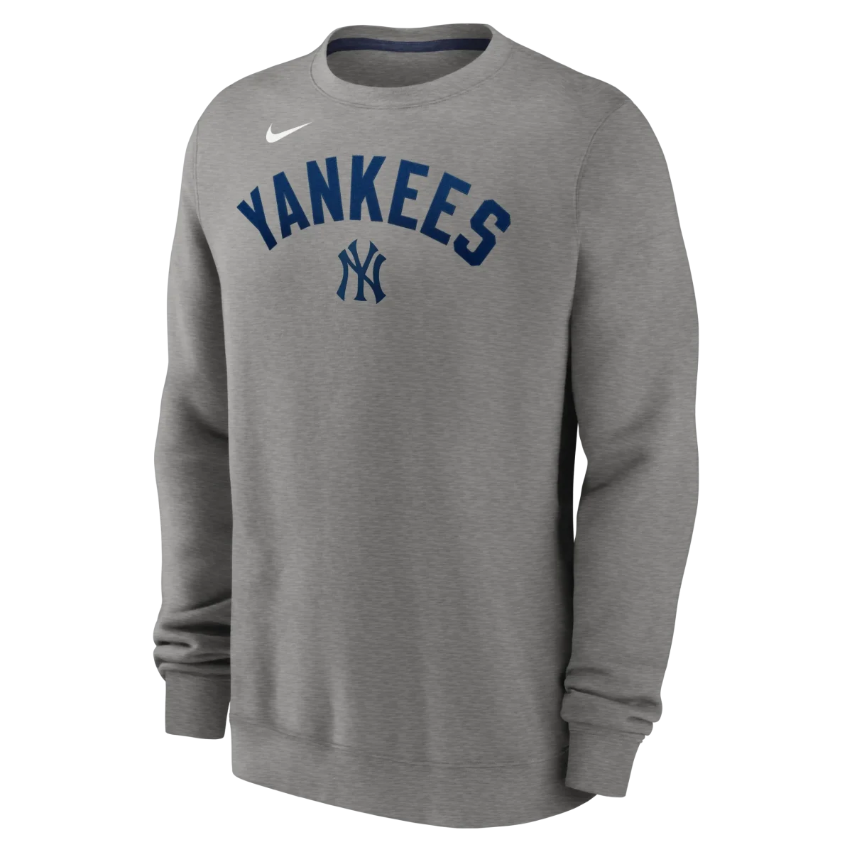 NY YANKEES Men's Nike Classic Twill Crewneck Fleece GRAY - Image 3