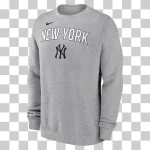 NY YANKEES MEN'S NIKE THROWBACK CREWNECK GRAY - Image 3