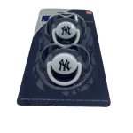 NY YANKEES ORTHODONTIC PACIFERS 2 PACK NAVY