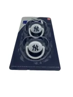 NY YANKEES ORTHODONTIC PACIFERS 2 PACK NAVY
