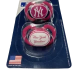 NY YANKEES ORTHODONTIC PACIFERS 2 PACK PINK