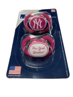 NY YANKEES ORTHODONTIC PACIFERS 2 PACK PINK