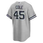 NY Yankees COLE #45 Nike GRAY ROAD Replica JERSEY NAME & NUMBERS - Image 2