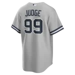 NY Yankees A Judge# 99  Nike GRAY ROAD Replica Player Name Jersey - Image 3