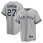 NY Yankees  Nike STANTON # 27  GRAY ROAD  Replica JERSEY Player Name & NUMBERS