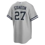 NY Yankees  Nike STANTON # 27  GRAY ROAD  Replica JERSEY Player Name & NUMBERS - Image 2