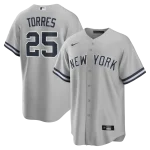 NY Yankees  Nike TORRES # 25 GRAY ROAD  Replica JERSEY NAME & NUMBERS