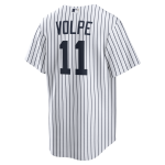 NY YANKEES NIKE VOLPE # 11 WHITE HOME REPLICA JERSEY NAME & NUMBERS - Image 3